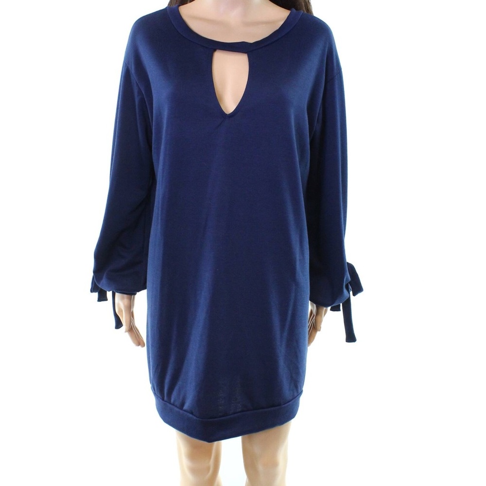 Vanity Room navy blue keyhole sweater dress